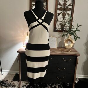Black and White Striped Dress